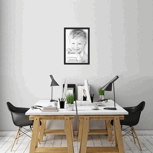 ArtToFrames 20x30 Inch Black Picture Frame, This 1.5" Custom Wood Poster Frame is Black Stain on Pine, for Your Art or Photos, WOM0066-80206-YBLK-20x30