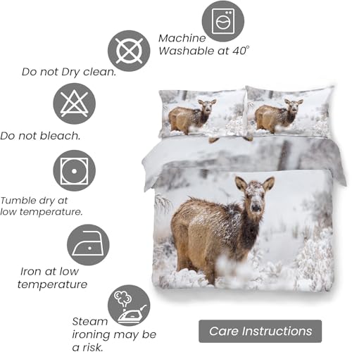 Housse couette en microfibre douce anti-plis lit 220x240 - 7