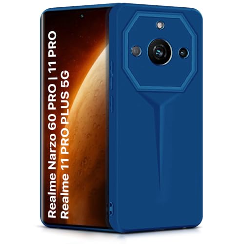 Image of WOW IMAGINE Back Cover for Realme Narzo 60 PRO | 11 PRO | 11 PRO Plus 5G | Blade Series Ultra Thin Case with Lightweight Design | Camera Protection | Soft Matte Silicone Flexible Mobile Case - Blue