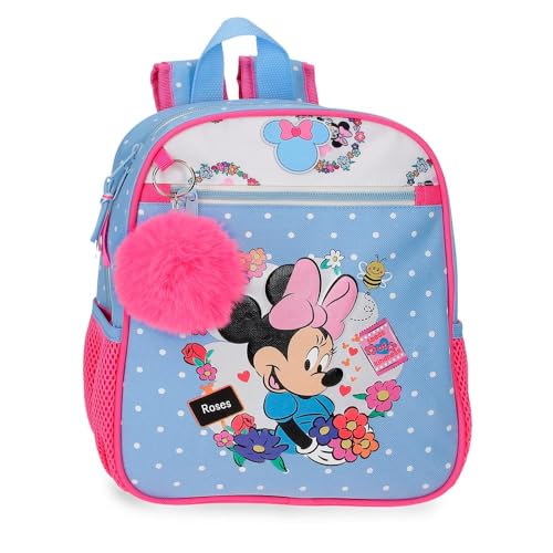 Joumma Disney Minnie Flowers Mochila de Paseo Azul Claro 23x28x10 cm Poliéster 6,4L