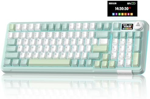 SOLAKAKA A99 Pro Wireless Mechanical Keyboard with BT5.0/2.4GHz/USB-C, LCD Screen & Metal Knob, Gasket-Mounted Gaming Keyboard, Full Hot-Swappable, RGB Creamy Keyboard for Win/Mac SOLAKAKA A99 Pro Wireless Mechanical Keyboard with BT5.0/2.4GHz/USB-C, LCD Screen & Metal Knob, Gasket-Mounted Gaming Keyboard, Full Hot-Swappable, RGB Creamy Keyboard for Win/Mac