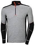 Helly-Hansen 75107 LIFA Merino - Camisa con media cremallera para hombre, Mezcla gris/negro, Medium