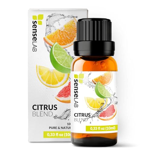 SenseLAB Olio essenziale di Agrumi - Olio di Agrumi Naturale e Puro al 100%, Terapeutico per Umidificatore Diffusore di Aromaterapia (10 ml)