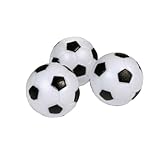 Hathaway Soccer Ball Style Foosballs (Pack of 3), Black/White