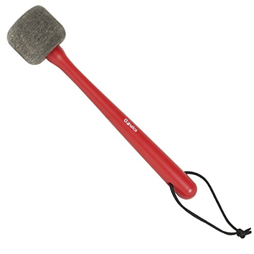MAZA BOMBO TIMBAL FIELTRO MANGO CORREA REF.02642 ROJO Largo total: 34cm. Bola: alto 5cm y ancho 6,5
