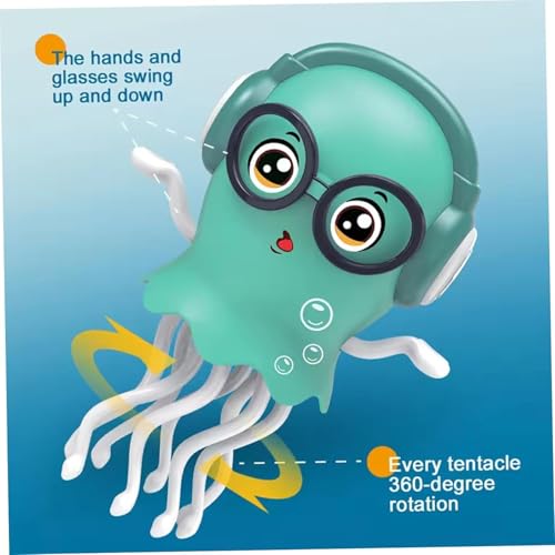 Image of Sundaymot Dancing Jellyfish Toy for Kids with Music, LED Lights & 360 Bump-and-Go Action - Battery Operated Cartoon Jellyfish Robot Play Kitchen Accessories,(Dancing Jellyfish)