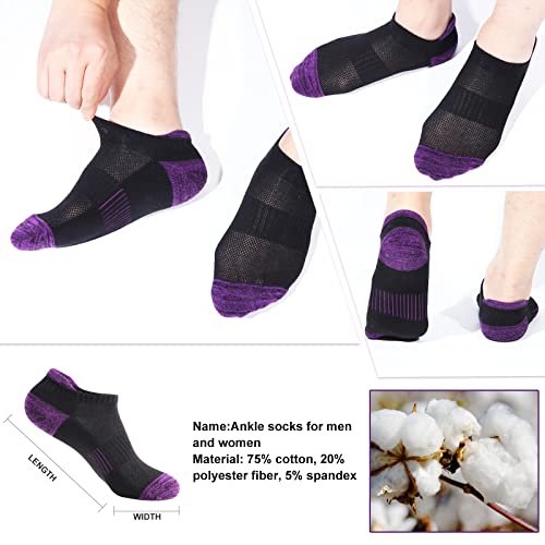 Image of BUDERMMY Running Ankle Socks for Women Athletic Cotton Cushioned 5-6 Pairs Workout No Show Socks Women