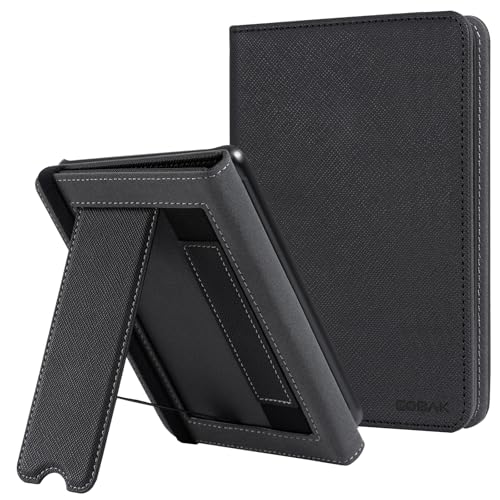 CoBak Case with Stand for 6 Inch Kindle 2024 and 2022 Releases (11th Generation)– PU Leather Smart Cover with Auto Sleep/Wake & Hand Strap, Premium Protective Case for Kindle Basic,Black