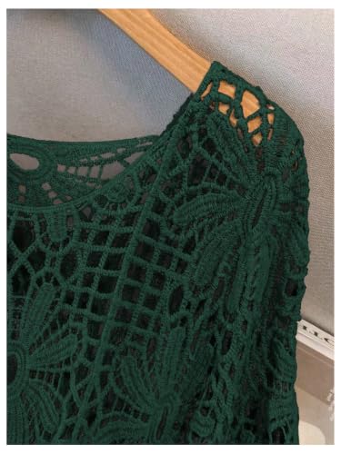 Image of MakeMeChic Women's Plus Size Crochet Boho Tops Summer Vacation Beach Cover Ups Sweater