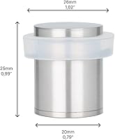 Vista 2 de Paquete de 2 topes de puerta EVI Tope de puerta de acero inoxidable – Cierre de tornillo – Protector de goma blanca – Tope de puerta de 0.79 x