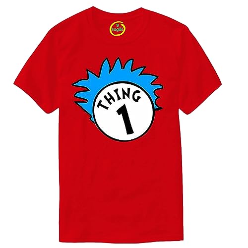 Thing One 1 and Thing Two 2 T-Shirt Couples Matching Funny Costume Cat Twins Top