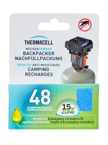 Thermacell M-48 Nachfüllpack - 12 Plättchen für 48 h Schutz (OHNE Gaskartusche) - Natürlicher Wirkstoff aus Zitroneneukalyptusöl zur Mückenabwehr - 15m Wirkbereich