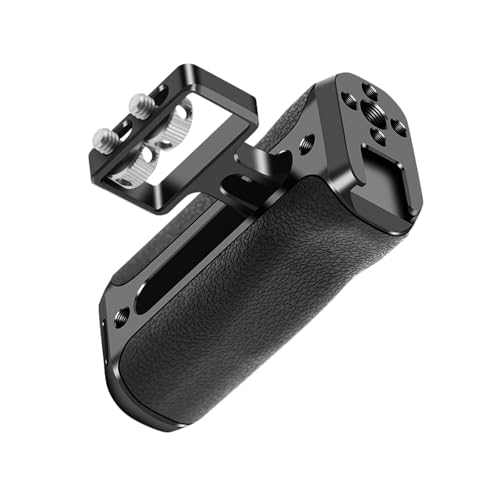Quick Detachable Camera Cage Handle with 1/4 and 3/8 Threaded Port for Expansion More Accessory Attachment Black