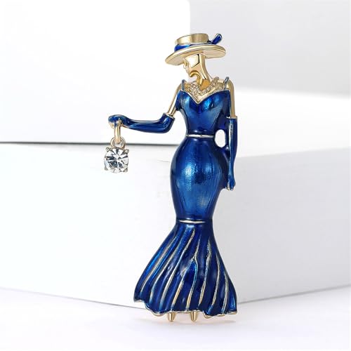 Image of Fashion Lady Brooch Pin for Women Girls Colorful Enamel Crystal Lapel Pins Charm Dress Accessories Coats Scarves Bags Ceremony Clothes Elegant Handmade Holiday Party Jewelry