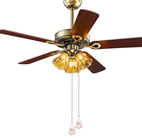 Image of 12 inch Ceiling Fan Pull Chain Christmas Snowman Charm Pendant Ceiling Fan Danglers Fan Pulls Chain Extender with Ball Chain Connector for Ceiling Fan Light Decoration (Pink)