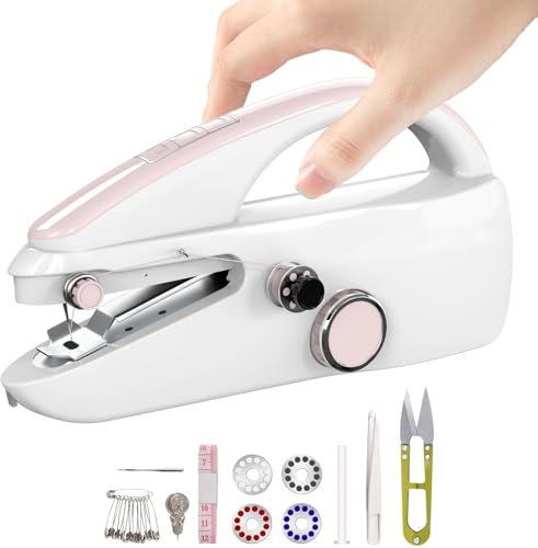 Handheld Sewing Machine - Lightweight and Compact Sewing Tool for Beginners with Storage Bag This Portable Electric Sewing Machine is Great for Quick Garment Repair and DIY Craft Projects (design)