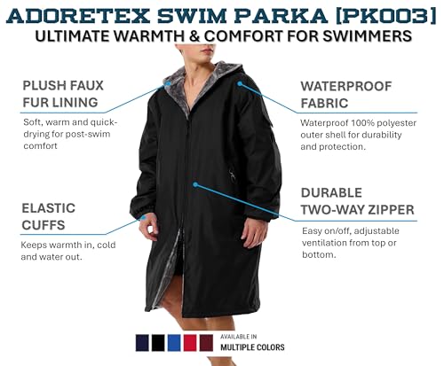 Image of Adoretex Unisex Adult & Youth Faux Fur Lining Swim Parka (PK003)