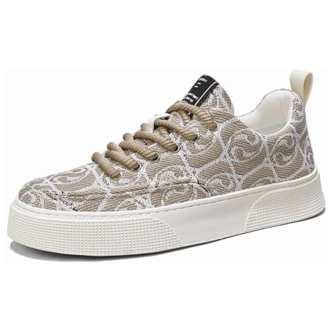 NCNDB Men's Auspicious Cloud Fashion Casual Canvas Sneaker Low-top Soft Soled Sports Shoes Size 10 Khaki Cover