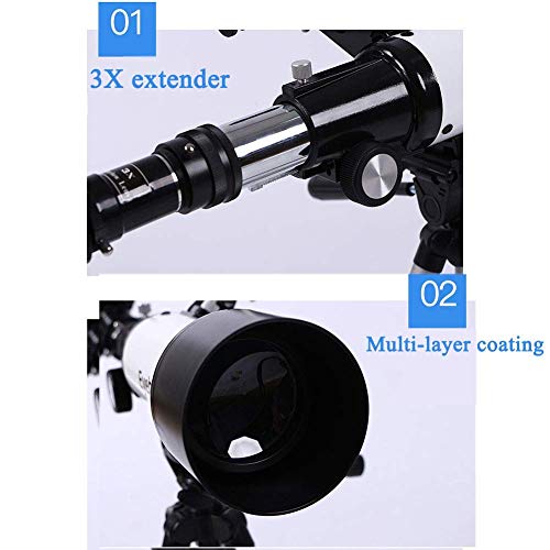 SEESEE.U Teleskope für die Astronomie, tragbares 70-mm-Refraktorteleskop für Anfänger und Kinder mit Stativ, 3-Fach… – Bild 4