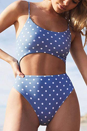 Image of Meyeeka Womens Scoop Neck Cut Out Front Lace Up Back High Cut Monokini One Piece Swimsuit