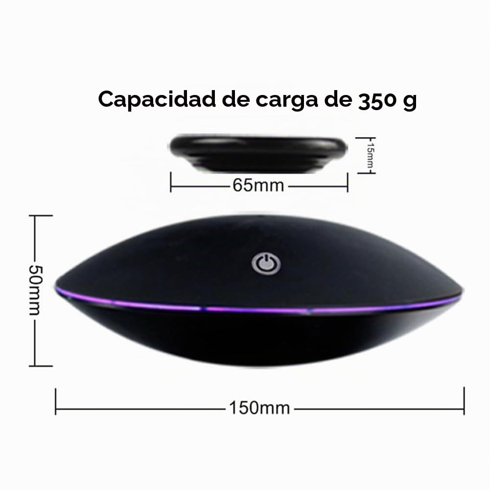 Soporte magnético para exhibición de levitación giratorio 360°, capacidad de 300 g, enchufe europeo entusiasta de la tecnología