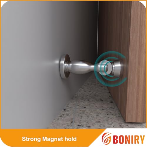 Image of Boniry Premium Magnetic Door Stopper | Durable, Stylish & Rustproof | Protects Doors | Strong Hold, Easy Installation | Perfect for Home & Office Use (2, Silver)