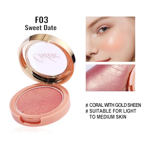 Oulac Illuminlator Blusher for Cheeks Make up Coral Blush Power Suitable for Light Tone Skin Long-Lasting Fade & Sweat Resistant - Image 2