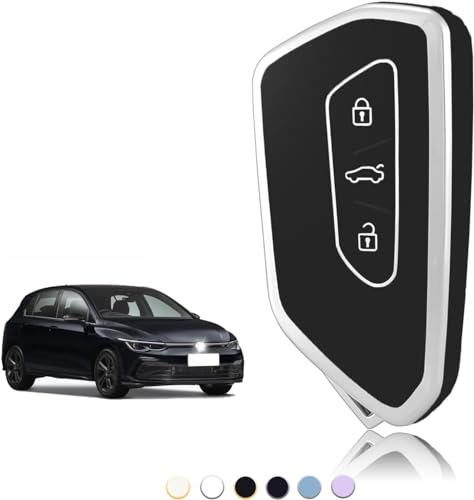 TOOMUME Coque Clé, Etui Cles Étui Clés Adapté pour VW Golf 8 MK8 Cupra Born Formentor Seat Leon MK4 Ateca Tarraco Skoda Octavia Enyaq, Couvre Clef Cache...