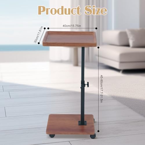 Mesa de centro ajustable rectangular moderna con ruedas de estilo minimalista 2