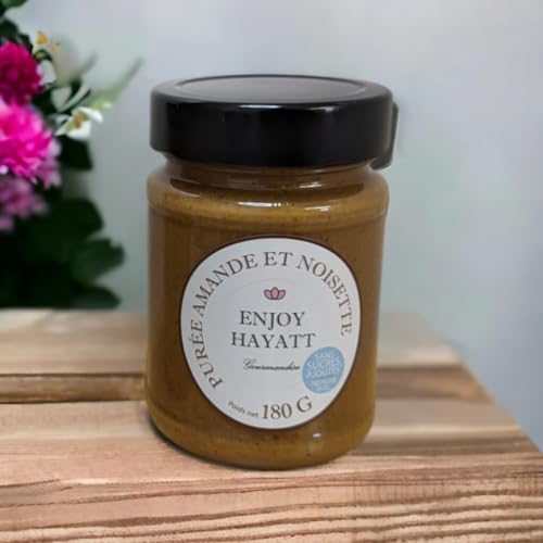 Purée Amande Noisette 100% Naturelle - 50% Amande, 50% Noisette- 180g - Sans Additifs - Sans Sucre Ajouté - Goût Intense et Naturel - Fabriqué en Yvelines