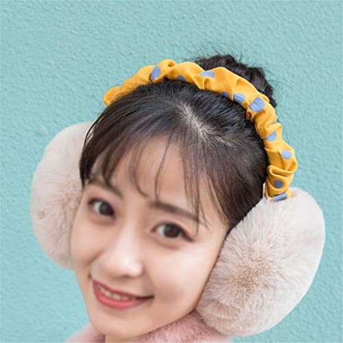 Cfsncm Winter Warm Ear Muffs Girl Fluffy Fold Earmuffs Soft Cashmere Solid Cute Warmer Earlap (Color : B, Size : 30Cm) #TOP1