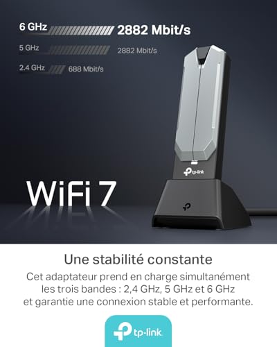 Clé WiFi 7 TP LINK Archer TBE400UH USB 3.0 Antennes à gain élevé 2880 Mbps - vue 3