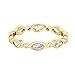 PAVOI 14K Yellow Gold Plated Cubic Zirconia Stackable Ring | Marquise Eternity Band For Women | Plated Gold Stacking Ring | Size 7