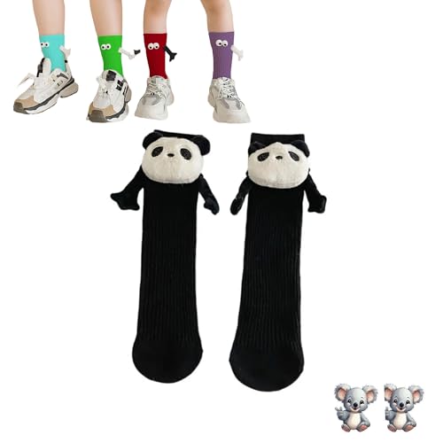 Chaussettes à ventouse aimantée 3D en coton respirant pour le sport, 1 paire de chaussettes panda pour une taille inférieure à 38, 35-40