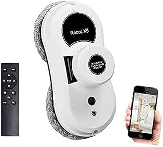 Window Cleaner Robot, Sophinique X5 Window Vacuum Cleaner Smart Glass Cleaning Robotic with APP & Remote, Intelligent Automatic Cleaner Robot for Outdoor/Indoor Windows Table Tile Ceiling (White)