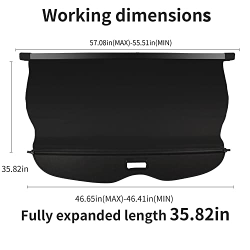 BOPARAUTO Cargo Cover for Jeep Grand Cherokee Accessories 2011-2020 2021 Rear Trunk Shade Cover(Not fit for 2021 Winter-Not fit for grand Cherokee L 2022)