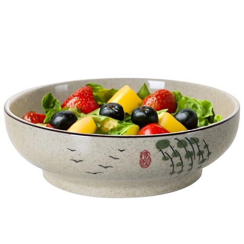 TuYines Ensaladera grande XXL, cuenco grande para sopa, cuenco grande de cerámica, cuenco para servir de 23 cm de diámetro, resistente para mezclar frutas, pasta