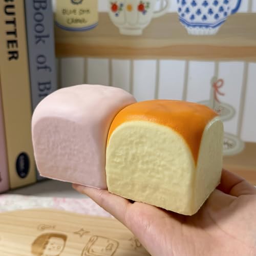 Image of Butter Slow Rising Squishy,Squishy Toy,Dumpling Stress Balls,Fidget Toy (Pink Yellow Hawaiian Roll squishy)