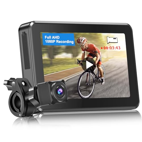 PARKVISION Bicycle Rear View Camera Recorder, 1080P Handlebar Bike Camera with 4.3'' HD Monitor,...