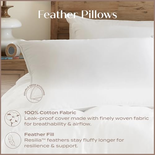 Set 2 Almohadas Pluma y Plumón King Blanco miniatura 4