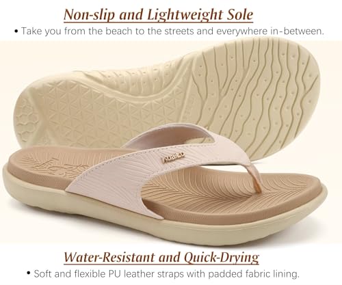 Image of KuaiLu Women's Orthotic Arch Support Flip Flops Yoga Mat Thong Sandals
