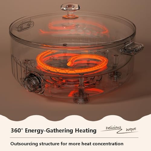 Olla Eléctrica 6L con División y Tapa de Vidrio, 1350W, Antiadherente miniatura 7