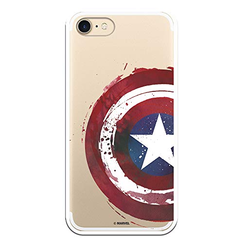 Coque pour iPhone 7 - iPhone 8 - iPhone SE 2020 Officiel Marvel Captain America Shield Transparent pour protéger votre téléphone - Coque en silicone souple avec licence officielle Marvel