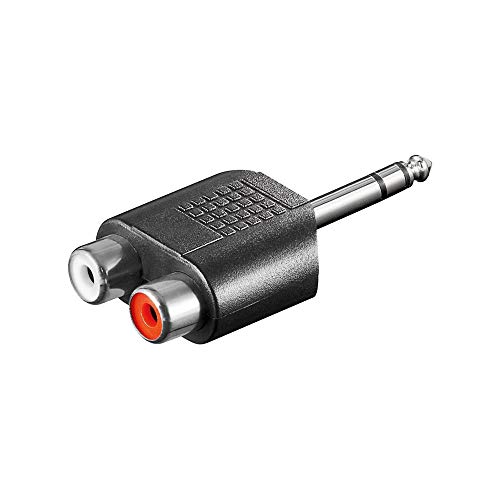 Vivanco - Adaptador Compacto de Audio de Jack de 6,3 mm a 2 Conectores RCA