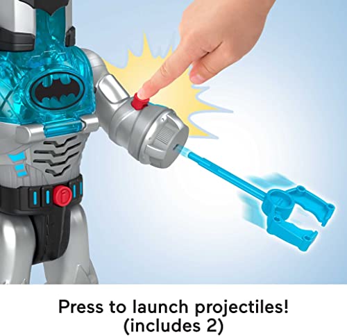 Fisher-Price Batman DC Super Friends 30 cm Robot Toy with Lights, Sounds and Insertable Figure, Grey, Age 3+