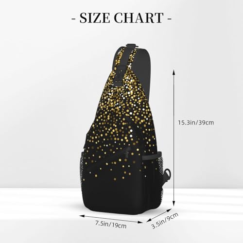 Gold Bling Shinning Sling Backpack Unisex Crossbody Chest Bag Shoulder Chest Bag For Women Men Hiking Travel3