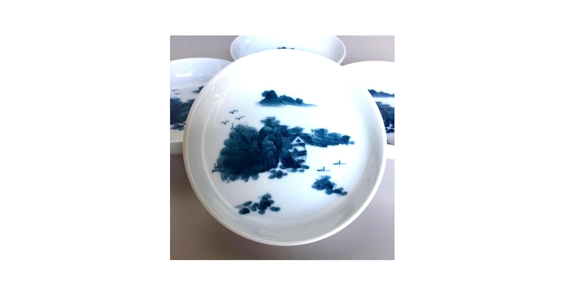 Amazon.co.jp: 鍋島焼 畑萬陶苑 山水 銘々皿 5枚 : ホーム＆キッチン