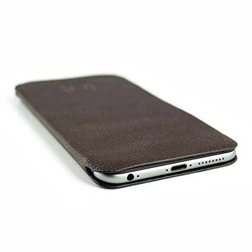 Ultra Slim Synthetic Leather Sleeve with Microfiber Lining for iPhone - Dark Brown - 11 Pro Max, XS Max, 8 Plus, 7 Plus, 6S Plus, 6 Plus