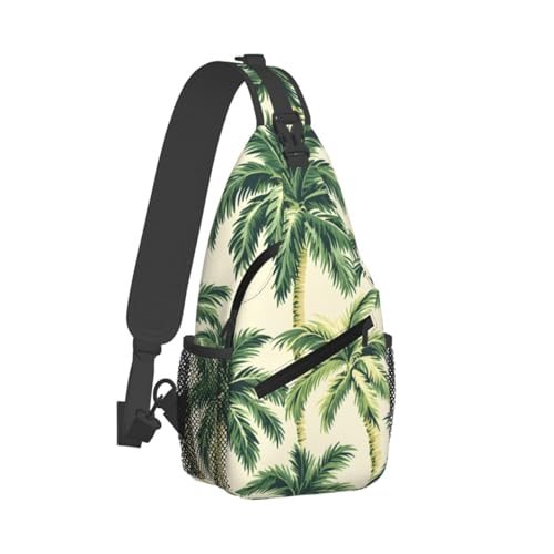Morrales de senderismo sling bag con diseño Green Palm Tree miniatura 2