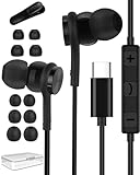 Auriculares USB C para Samsung Galaxy S24 S23 S22 Ultra S21 S20 FE A53 A54 5G, In Ear Sonido Estéreo Auriculares con Cable Tipo C para iPhone 15 Pro MAX, Huawei, OPPO, Xiaomi, Google Pixel